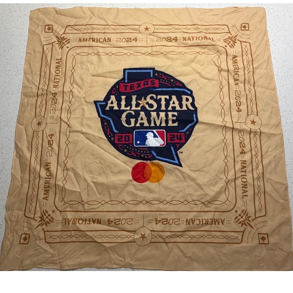MLB 2024 All Star Game Texas Bandana Tan Baseball Souvenir Mastercard